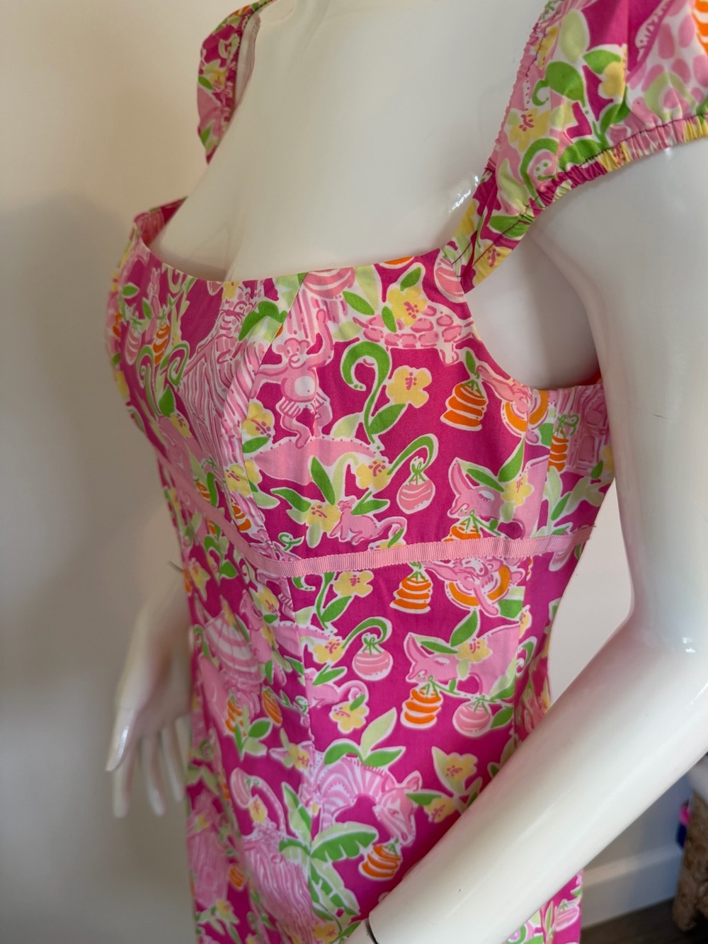 Vintage Lilly Pulitzer white label Umbrella Jungle print dress Size 10 - Picture 3 of 7